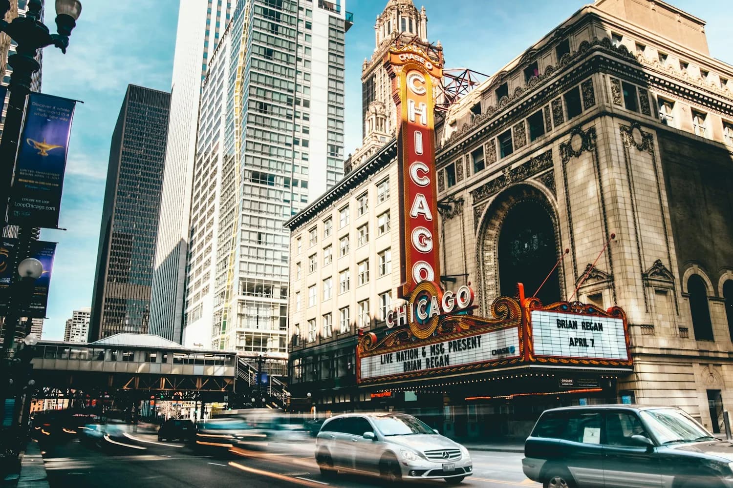 The Chicago Theatre marquee on State Street
